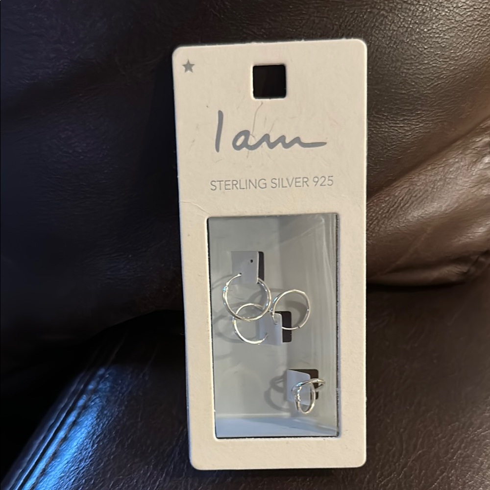 NWT I am Sterling Silver 925 Set of Stackable Hoops
